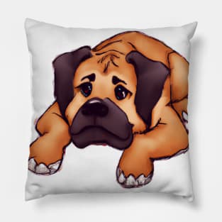 Cute Mastiff Drawing Pillow