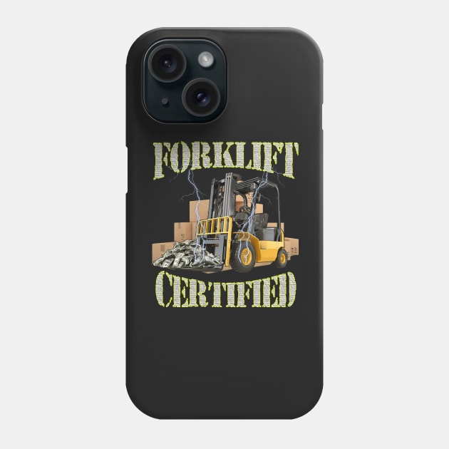 Funny Forklift Operator Forklift Certified Retro Phone Case by masterpiecesai