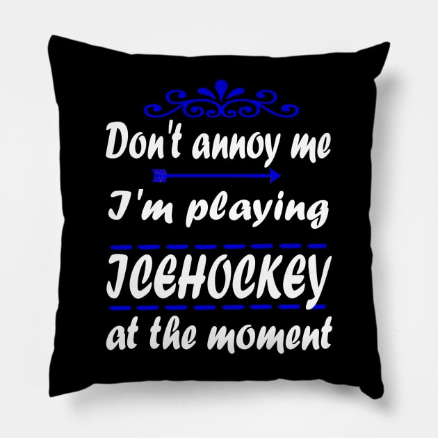 Ice Hockey Bodycheck Puck Stadium Gift Quote Pillow by FindYourFavouriteDesign