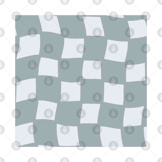 Abstract Checker Board - muted teal blue by JuneNostalgia