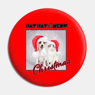 Cute santa dog and cat Pin