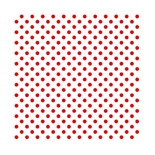 Red Polka Dots Pattern on White Background T-Shirt