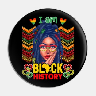 I Am Black History Women Girls Black  Month History Pin