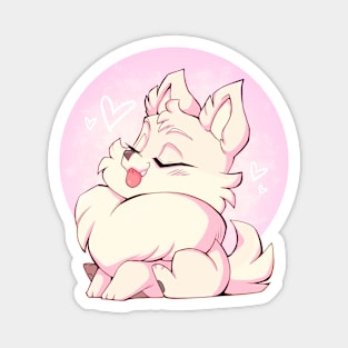 Fluffy Pomeranian Puppy (Creamy White) Magnet