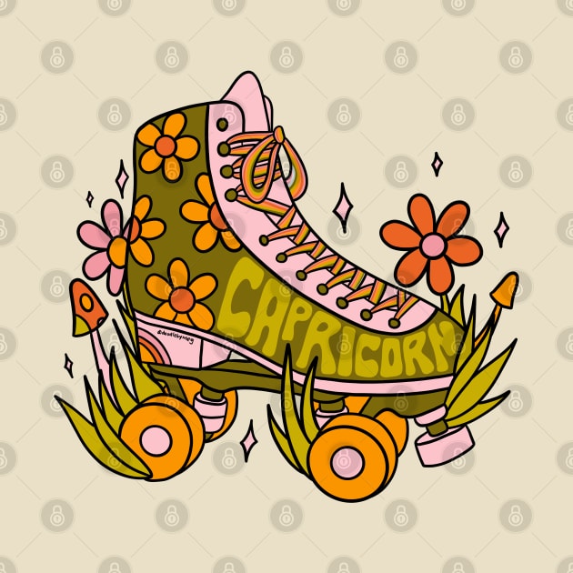 Capricorn Roller Skate by Doodle by Meg