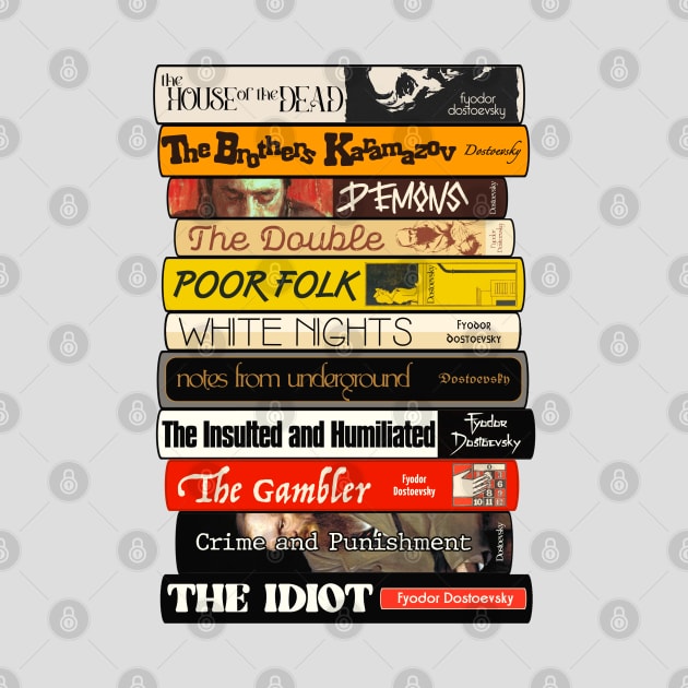 Fyodor Dostoyevsky Books Stack by darklordpug