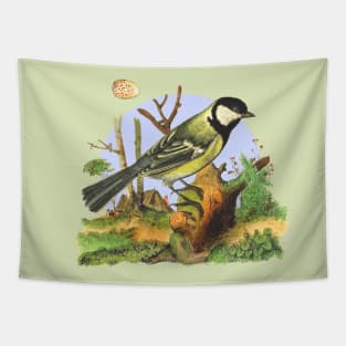 Great Tit  Wildlife Illustration Tapestry