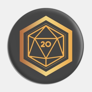 Golden Sigil D20 Pin