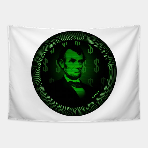 Digital Currency - Five Dollar Bill Tapestry by Leroy Binks