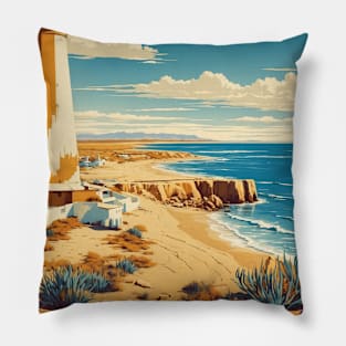 Peninsula Valdes and Puerto Madryn Argentina Vintage Tourism Poster Pillow