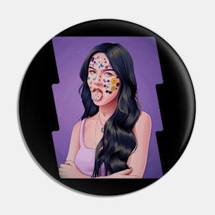 Olivia Rodrigo Fan Art Portrait Pin