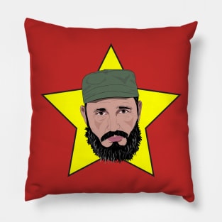 Fidel Castro Against Yellow Star Pillow