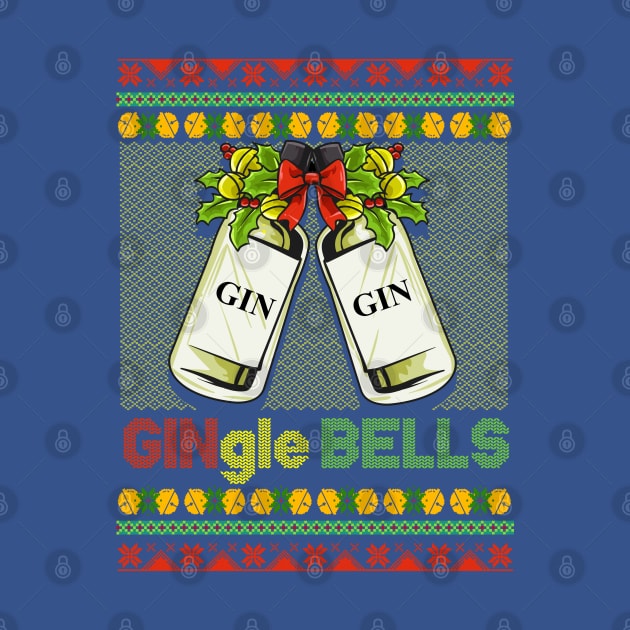 Gin-gle Bells Ugly Christmas Sweater by creative