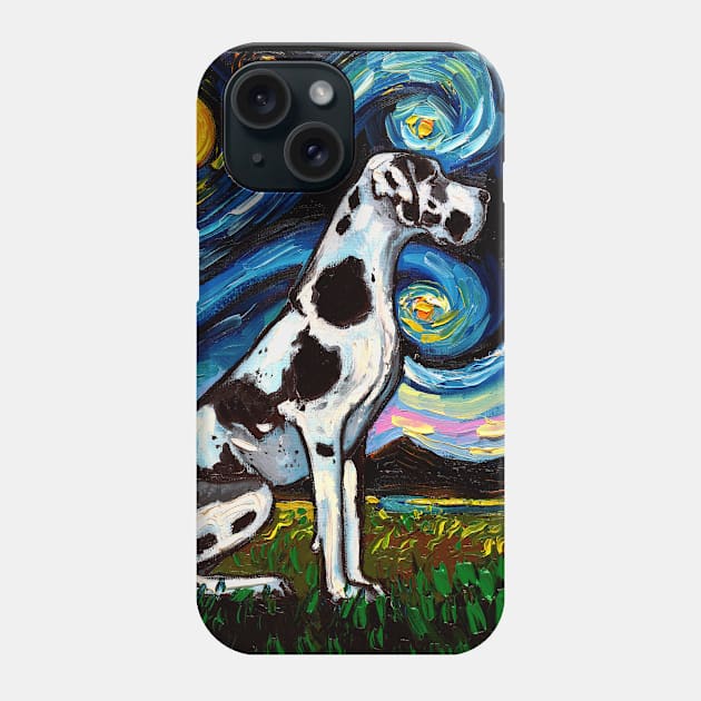 Great Dane Harlequin Night Phone Case by sagittariusgallery