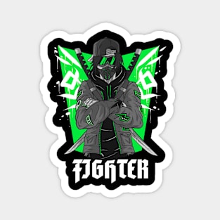 Green Fighter Magnet