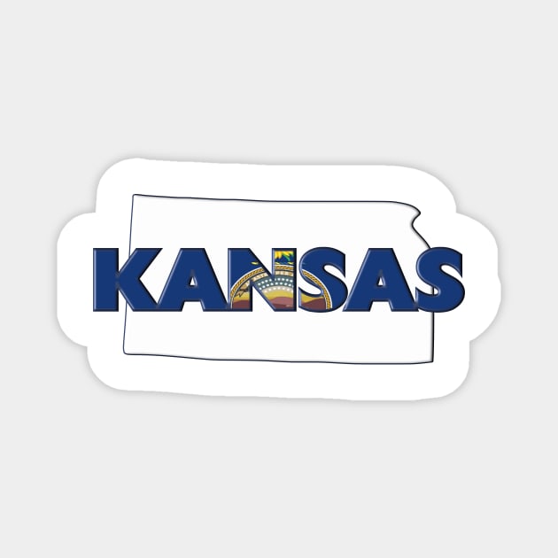 Kansas Colored State Letters Magnet by m2inspiration