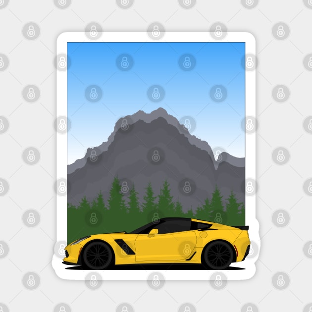 Z06 mountain Yellow Magnet by VENZ0LIC