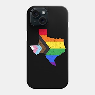 Texas State Pride: Embrace Progress with the Progress Pride Flag Design Phone Case