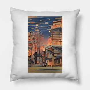 Elegant Ukiyo-e Landscapes: Japanese Art Prints Pillow