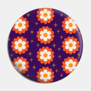 70s Flower Power Daisy Pattern Pin