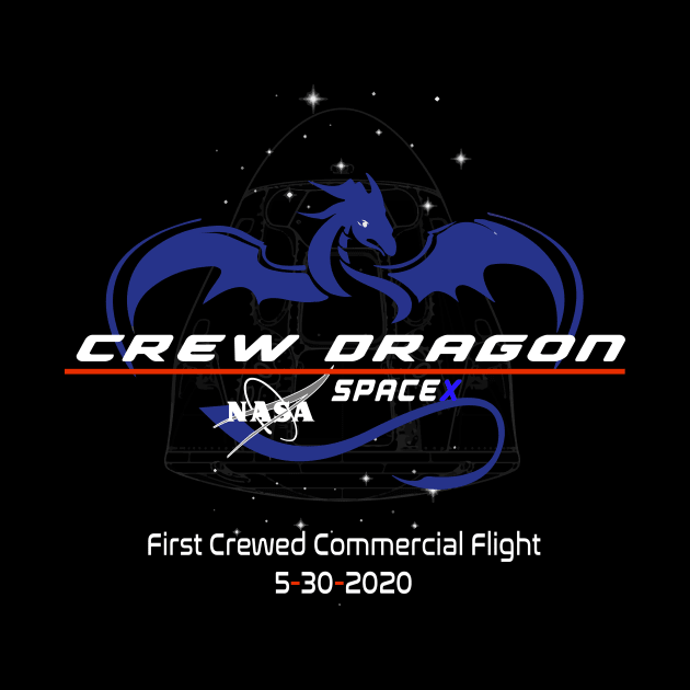 Crew Dragon Module Stars Crewed Flight by Prolifictees