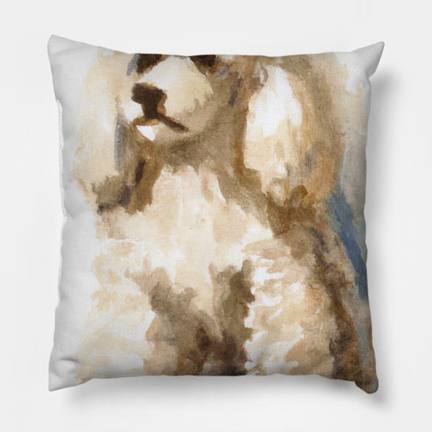 Poodle Watercolor - Gift For Dog Lovers Pillow by Edd Paint Something