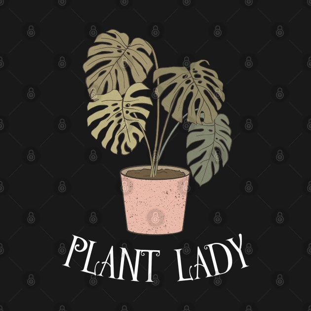 Plant Lady - Boho Monstera Plant (White) by Whimsical Frank