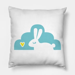 Bunny in the cloud dreaming Pillow