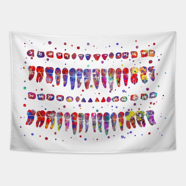 Human teeth diagram Tapestry by RosaliArt