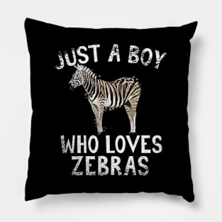 Just A Boy Who Loves Zebras Pillow