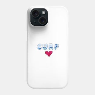 Surf Love Bubble Letter Design Phone Case