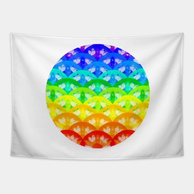 Flower of Life - Chakra / Rainbow Colors Tapestry by DesignBySMYRNA