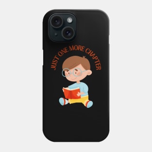 Little brother big brother reading book Just one more chapter I Love Books Bookworm Phone Case