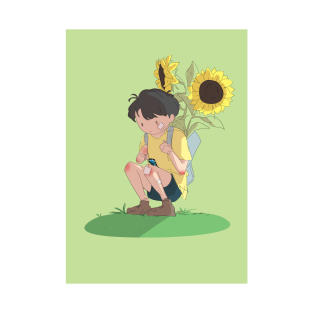 boy and sunflowers T-Shirt