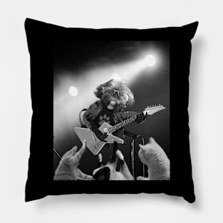 Shih Tzu Dog Rockstar Playing Rock Guitar Funny Pillow