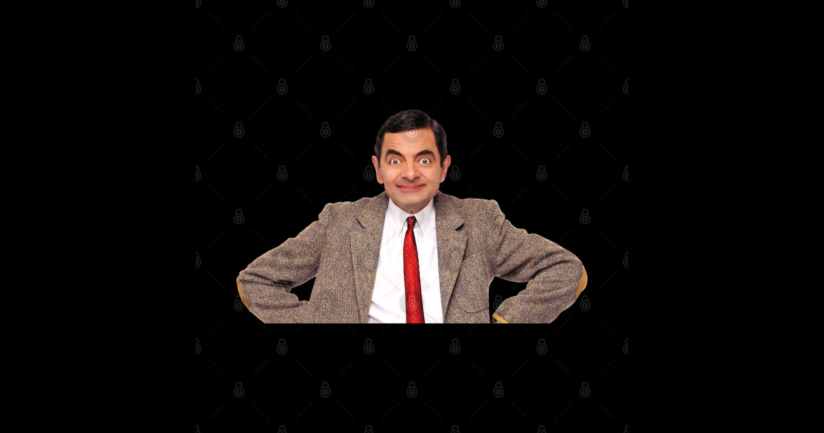 Mr Bean, Funny Mr Bean with a grimace and a red tie. Mr Bean