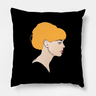 Pop Art Woman Portrait Illustration of a Girl Elke Pillow