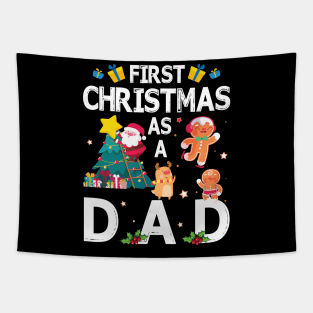 First Christmas As A Dad Merry Xmas Noel Day Father Tapestry