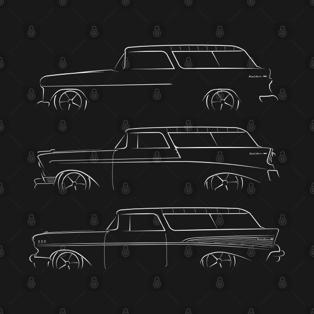 Evolution of the Chevy Nomad - profile stencil, white by mal_photography