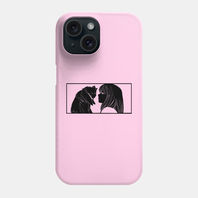 anime girl and cat Phone Case by TouchMeCloser 