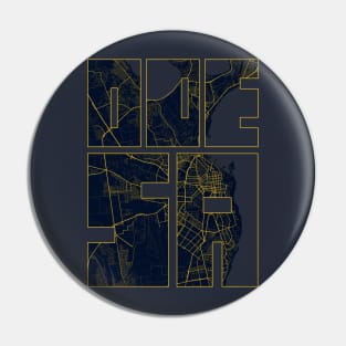 Odesa, Ukraine City Map Typography - Gold Art Deco Pin