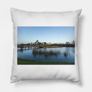 Blue hour on a golf course Pillow