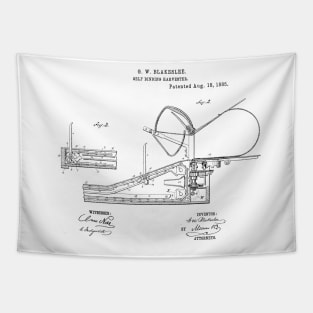 Self Binding Harvester Vintage Patent Hand Drawing Tapestry