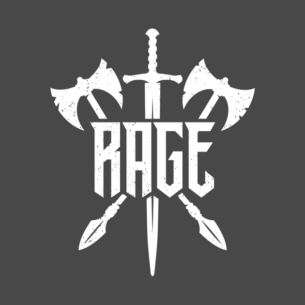 Barbarian Rage Weapons White Vintage by Wolfkin Design