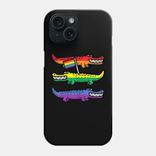 3  Gay Crocodiles  LGBTQ Pride Flag Men Women Phone Case