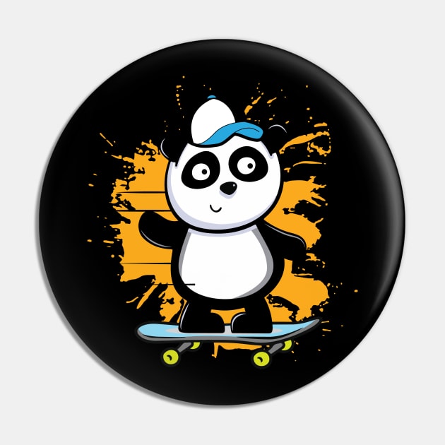 Skating Panda Pin by Chaoscreator