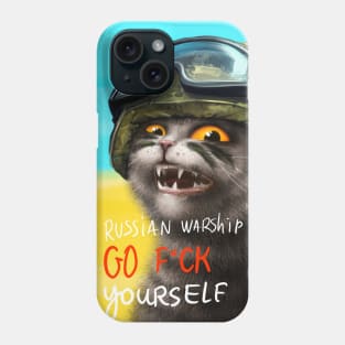 Ukrainian cat warrior Phone Case