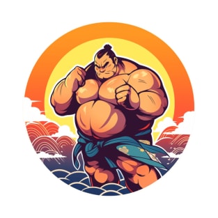 Sumo fighter at the beach T-Shirt