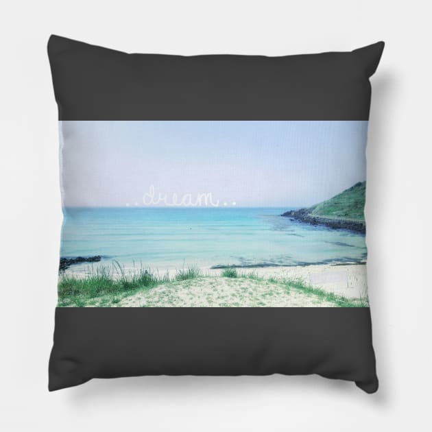 Dreamy Beach Pillow by moonlitdoodl