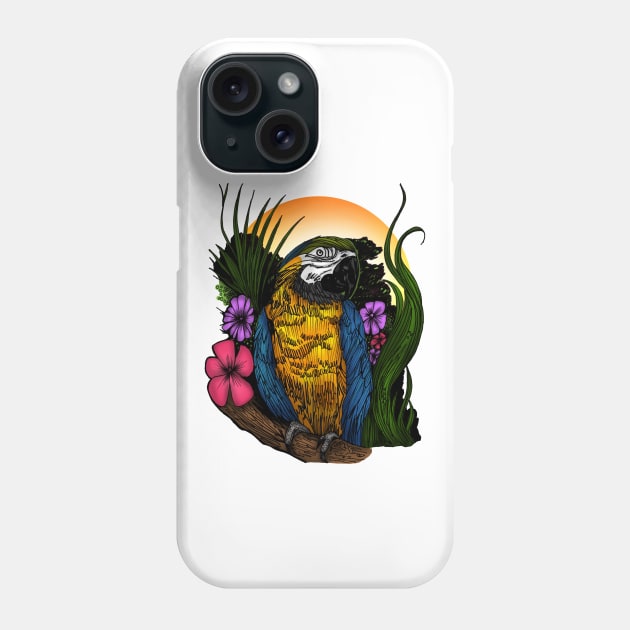 Tropical Parrot Phone Case by adamzworld